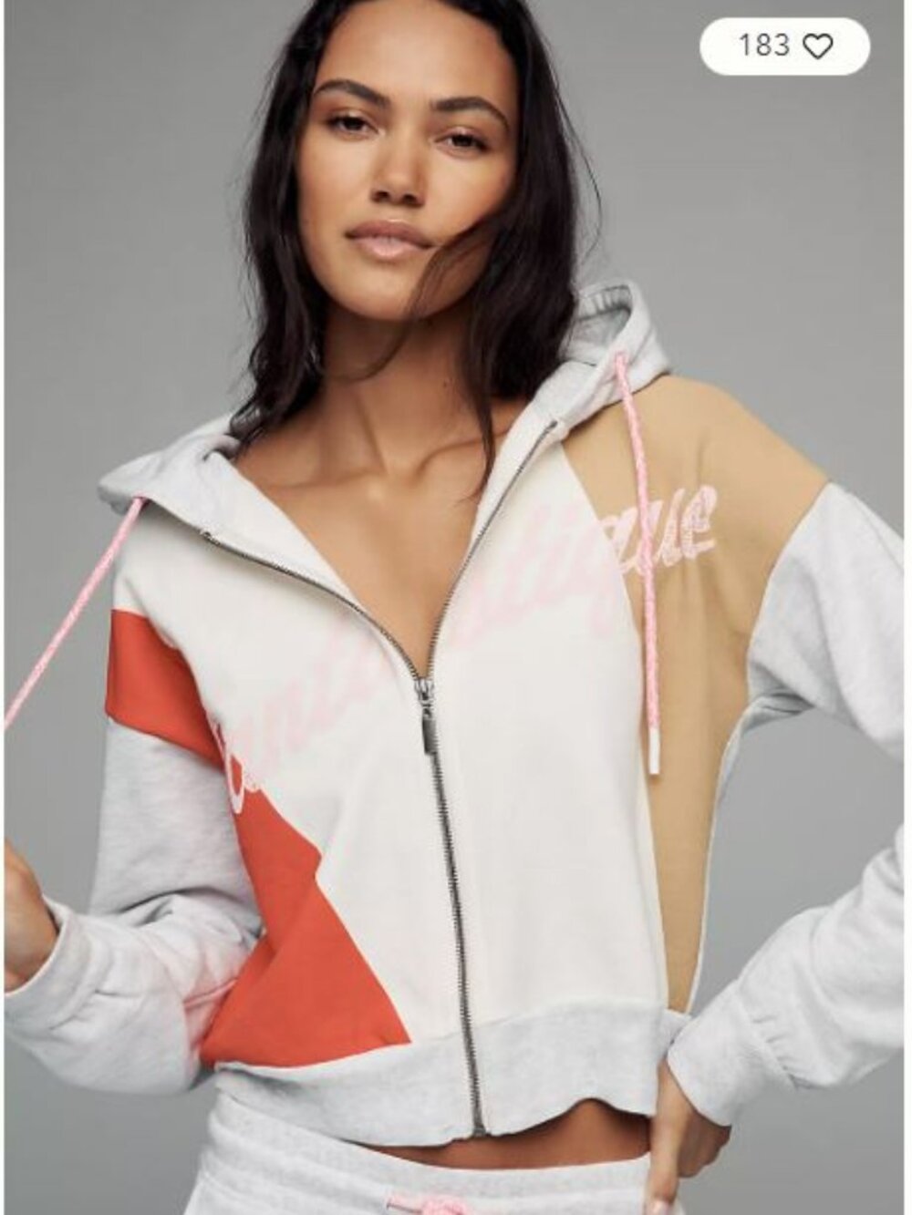 NWT Anthropologie Daily Practice Colorblock Zip-Up Hoodie